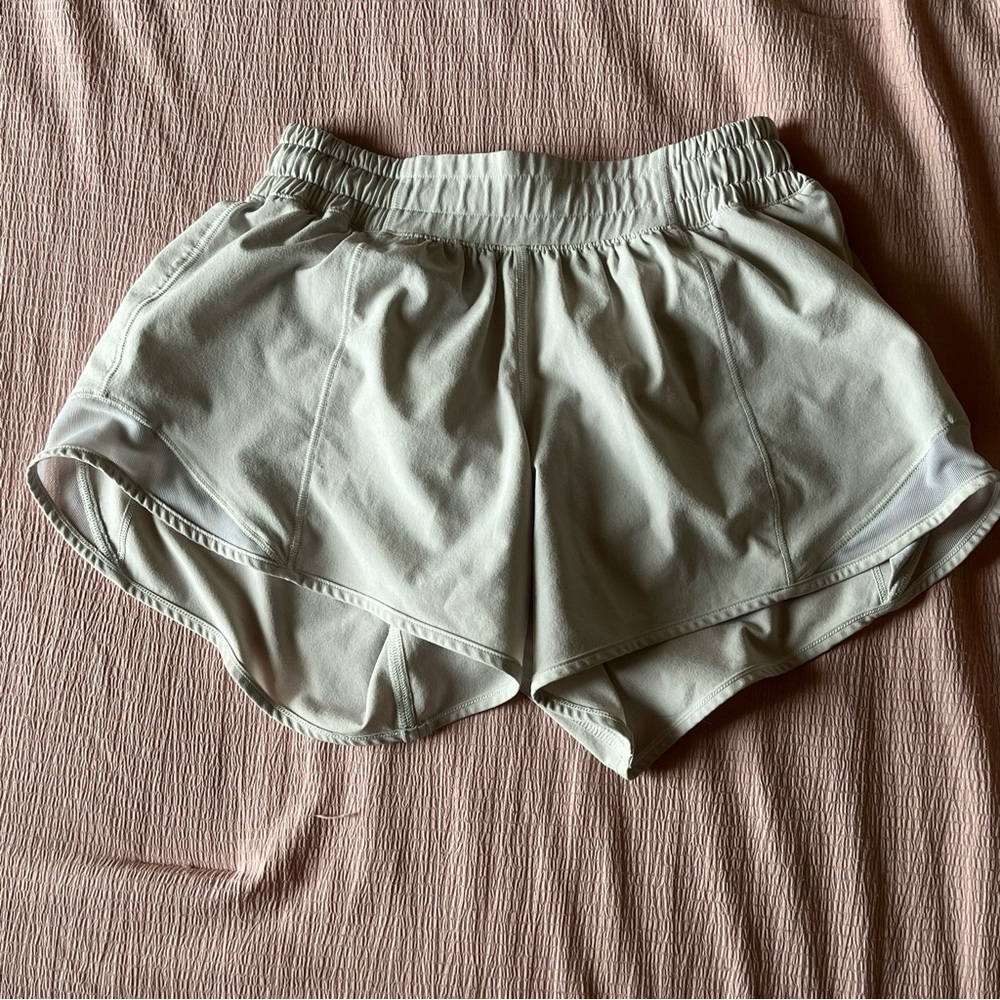 Lululemon size 2, 4 in. inseam, Bone Athletic Shorts and Built-in Liner